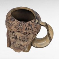 1976 Davy Crockett Ceramic Mug, American Frontier Collectible, Coonskin Cap Portrait Mug