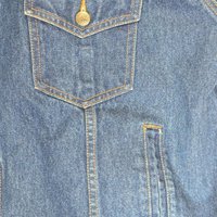 Vintage Marlboro Country Store Denim Jacket XL, Collector Jean Coat with Brown Leather Collar