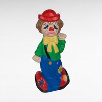 1975 Ceramic Two-Face Clown Bank Pair, Vintage Happy Sad Piggy Banks, Circus Decor