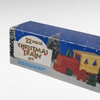 1994 Handpainted All Wood Christmas Train Set 22 Piece Holiday Decor