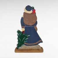 Vintage Hand Painted Santa Figure, Wooden Folk Art Santa, Holiday Decor, Handmade Christmas, Detailed Santa, Unique Christmas Gift