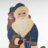 Vintage Hand Painted Santa Figure, Wooden Folk Art Santa, Holiday Decor, Handmade Christmas, Detailed Santa, Unique Christmas Gift