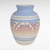 Set of 4 Vintage Signed Navajo Pottery Vases, Hand-Etched Native American Vases, Pastel Pottery, Desert Decor, Southwestern Art