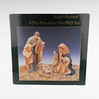 Vintage Kurt Adler Porcelain Nativity Set, 3 Piece Holy Family, Christmas Decor, Religious Gift