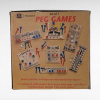 Vintage Chadwick Set of 7 Peg Games, 1980s Wooden Puzzles, Complete Game Set, Family Fun Gift