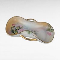 Antique Nippon Porcelain Trinet Dish, Morimura Hand Painted Bowl, Gold Trim Floral Decor, Vintage Vanity Table Decor