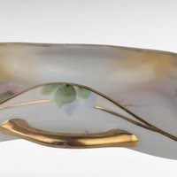 Antique Nippon Porcelain Trinet Dish, Morimura Hand Painted Bowl, Gold Trim Floral Decor, Vintage Vanity Table Decor