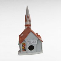 1989 Rex and Lee Ceramic Church Building, Vintage Village Display Piece, Hand-Painted Church Decor, Holiday Village Addition