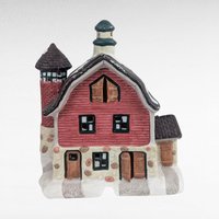 1993 Seasonal Specialties North Pole Dairy, Lighted Christmas Village Building, Vintage Holiday Display, Ceramic Barn