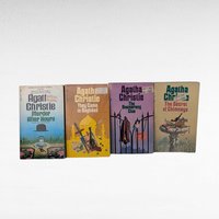 Vintage Agatha Christie Softcover Book Set 4 Mystery Novels Gift for Reader
