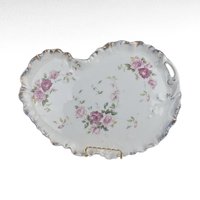 Antique Limoges W.G Floral Porcelain Platter - French Dresser Tray Vanity Decor