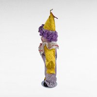 Vintage Porcelain Clown Doll, Purple Hair, Soft Expressions, Collectible, Display Decor