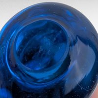 Small Vintage Blue Glass Bird Figurine, Hand Blown Glass Bird Decor, Collectible Glass Animal, Gift for Bird Lovers