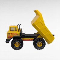 Vintage Yellow Tonka Turbo Diesel Dump Truck Toy, Classic Metal Truck for Collector, Kids Play, Construction Decor