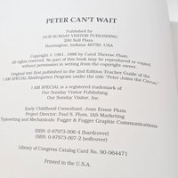 1991 Peter Can't Wait Softcover, Carol Therese Plum, Illustrated Children's Book