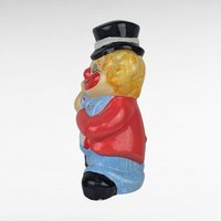 Vintage Ceramic Clown Piggy Bank, Tall Circus Decor, Whimsical Coin Holder Gift