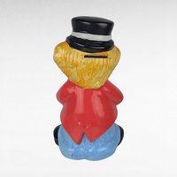 Vintage Ceramic Clown Piggy Bank, Tall Circus Decor, Whimsical Coin Holder Gift