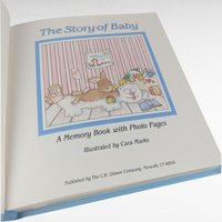 Vintage 1987 The Story of Baby Memory Book Cara Marks Illustrations C.R. Gibson Photo Album Keepsake Gift for New Parents, Baby Shower Gift