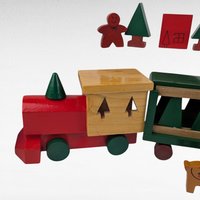 1994 Handpainted All Wood Christmas Train Set 22 Piece Holiday Decor