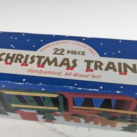 1994 Handpainted All Wood Christmas Train Set 22 Piece Holiday Decor