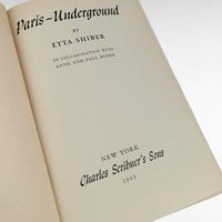 1943 Paris Underground Book Etta Shiber WWII Resistance Memoir Historical Literature Gift for History Buffs