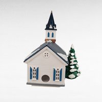 1999 Dept 56 Snow Village Wedding Chapel, Porcelain Lighted Collectible, Holiday Village