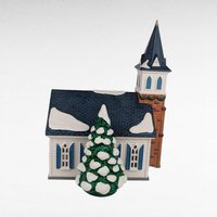 1999 Dept 56 Snow Village Wedding Chapel, Porcelain Lighted Collectible, Holiday Village