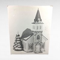 1999 Dept 56 Snow Village Wedding Chapel, Porcelain Lighted Collectible, Holiday Village