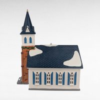 1999 Dept 56 Snow Village Wedding Chapel, Porcelain Lighted Collectible, Holiday Village