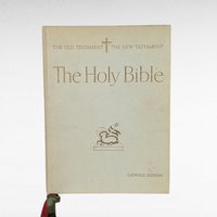 Vintage 1960 Catholic Holy Bible, Elsa Jane Werner, Charles Hartman, Old & New Testament, Illustrated Hardcover
