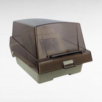 Vintage Eichner 5.25 Inch Floppy Diskette Storage Case, Smoked Plastic Lid, 4 Dividers, Computer Data Organization, Tech Nostalgia Gift
