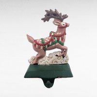 Vintage Midwest of Cannon Falls Cast Iron Reindeer Stocking Holder, Christmas Mantle Decor, Collectible Holiday Figurine Hanger