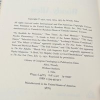 1975 Woody Allen "Without Feathers" Signed Hardcover Book with Pencil Quote - Vintage Comedy Collectible - Humor Literature Gift