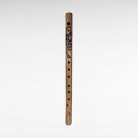 Vintage Handmade Carved Inca Quena Flute, 17 Inch, Andean Wooden Musical Instrument, Peruvian Folk Art Design