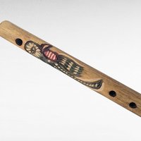 Vintage Handmade Carved Inca Quena Flute, 17 Inch, Andean Wooden Musical Instrument, Peruvian Folk Art Design