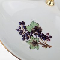 Vintage 1961 Royal Worcester Evesham Gold 3 Part Relish Dish, 9.5 Inch Divided Serving Dish with Center Handle, Fine Bone China