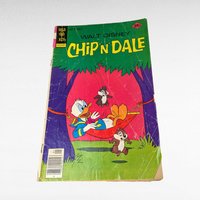 Vintage Disney Comic Book Lot of 3, 1960s-70s Whitman Comics, Huey Dewey & Louie, Chip n Dale, Low Grade Reader Copy Bundle