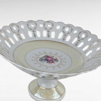 Vintage Arnart Pedestal Bowl, M4036 Reticulated Compote Dish, Fragonard Courting Couple Scene, Japanese Porcelain