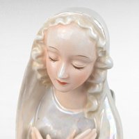 Vintage Norcrest Virgin Mary Planter, Iridescent Ceramic Madonna Bust, Mid-Century Religious Figurine, Catholic Home Decor, Christian Gift