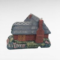 1992 Thomas Kinkade Olde Porterfield Tea Room Lighted Village House, Sculpture 599A, Collectible Painter of Light Cottage, Christmas Decor