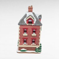 1992 Geo Lefton Doctor's Office Light Up Village House, Vintage Christmas Village Building, Collectible Holiday Decor, Lighted Ceramic House