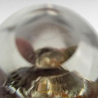 Vintage Clear Glass Apple Paperweight with Brass Stem, Crystal Art Glass Fruit, Teacher Appreciation Gift, Home Office Desk Decor