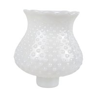 Vintage Milk Glass Hobnail Lamp Shade: Ruffled Globe