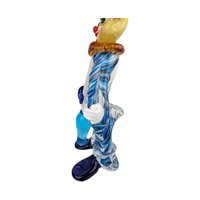 Vintage Hand Blown Glass Clown Figurine: Whimsical Decor (12 inch, AS-IS)
