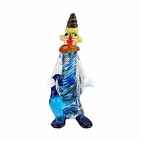 Vintage Hand Blown Glass Clown Figurine: Whimsical Decor (12 inch, AS-IS)