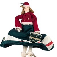 Vintage Ragdoll Shelf Sitter with Ice Skates, 22 Inch Holiday Decor, Collectible Doll, Gift for Child or Collector