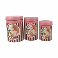 Vintage House of Lloyd Christmas Nesting Tins, Dog & Girl Design, Set of 3, Collectible Holiday Decor, Gift for Collector