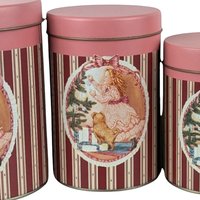 Vintage House of Lloyd Christmas Nesting Tins, Dog & Girl Design, Set of 3, Collectible Holiday Decor, Gift for Collector