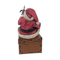 Spooky Santa Decor, Fabriche Santa with Skull, Upcycled Christmas Figurine, Gothic Holiday Decoration, Unique Gift