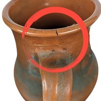 Vintage Handmade Stoneware Pitcher, Rustic Home Decor, Brown Pottery, 7.5 Inches, Country Farmhouse Style